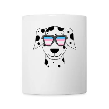 Transgender Dalmatian dog - dog with glasses - Mug - white - Front