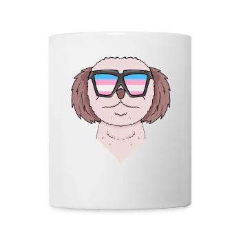 Transgender Shih Tzu Dog - Dog with Glasses - Mug - white - Front