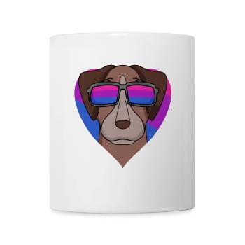 Bisexual Pointer Dog - Dog with Glasses - Mug - white - Front