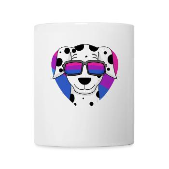 Bisexual Dalmatian dog - dog with glasses - Mug - white - Front