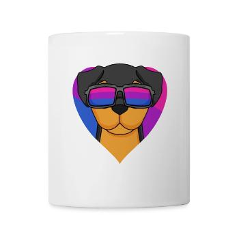 Bisexual Rottweiler Dog - Dog with Glasses - Mug - white - Front