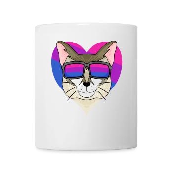 Chat Bisexuel Singapura - Chat avec lunettes - Mug blanc - blanc - Devant