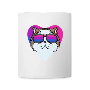 Bisexual Persian Cat Cat - Cat with Glasses - Mug - white - Front
