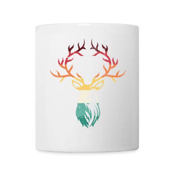 Hirschgeweih mit Farbverlauf - Tasse - Weiß - Vorne