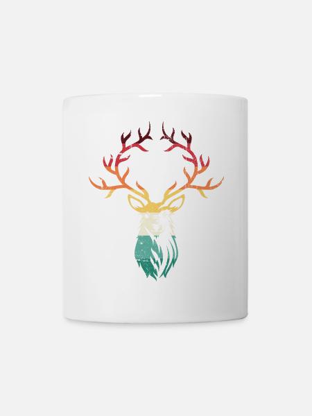 Hirschgeweih mit Farbverlauf - Tasse - Weiß