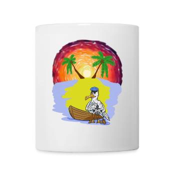 Ahoi Caribbean Island Bateau à rames Seagull Captain Trip - Mug blanc - blanc - Devant