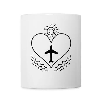 Avion Avion Coeur Amour Vacances Pilote - Mug blanc - blanc - Devant
