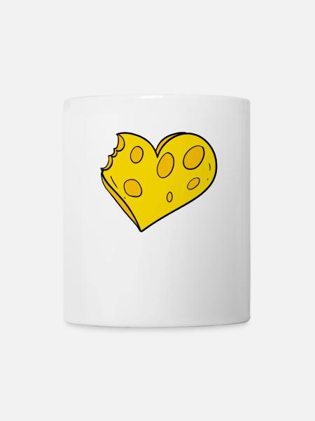 Herz aus Käse - Käse Liebe - Tasse - Weiß