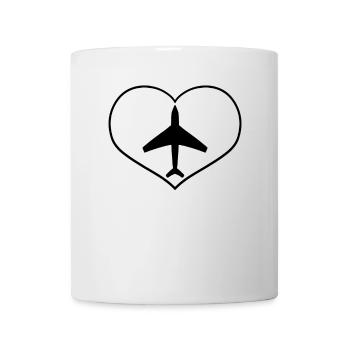 Avion Avion Coeur Amour Vacances Pilote - Mug blanc - blanc - Devant