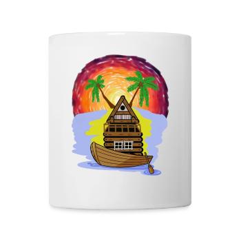 Aventure Loisirs Voyage Vacances Bateau Île des Caraïbes - Mug blanc - blanc - Devant