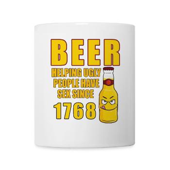 Bier Humor Hässliche Menschen seit 1768 - Tasse - Weiß - Vorne