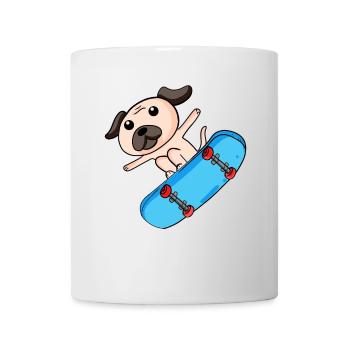 Chien Skater Skateboard Enfants Enfant Motif - Mug blanc - blanc - Devant