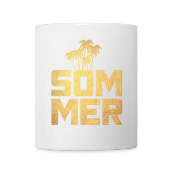Sommer Gold Palmen Luxus Urlaub exklusiv Deko Fun - Tasse - Weiß - Vorne