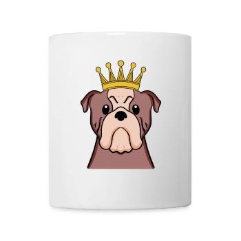 Hund mit Krone - Bulldoge mit Krone - Tasse - Weiß - Vorne