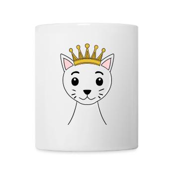 Chat avec couronne - Angora turc avec couronne - Mug blanc - blanc - Devant