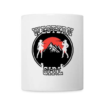 Western Girl Mountain Silhouette - Tasse - Weiß - Vorne