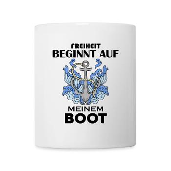 Motorboot Kapitän - Tasse - Weiß - Vorne