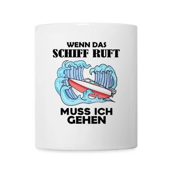 Motorboot Kapitän Boot Boote Seefahrt Geschenk - Tasse - Weiß - Vorne
