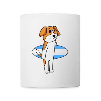 Surfboard Dog Beagle Surfing Gift - Mug - white - Front