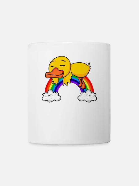 Regenbogen Ente - Tasse - Weiß