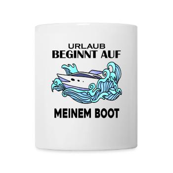Urlaub Motorboot Kapitän Bootsführerschein - Tasse - Weiß - Vorne
