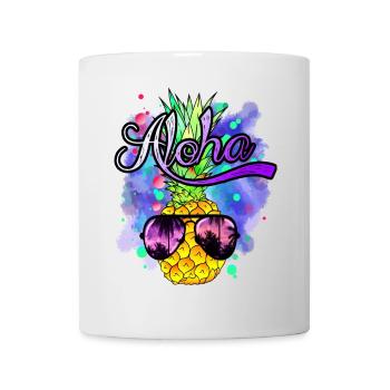 Aloha cool colorful pineapple - Mug - white - Front