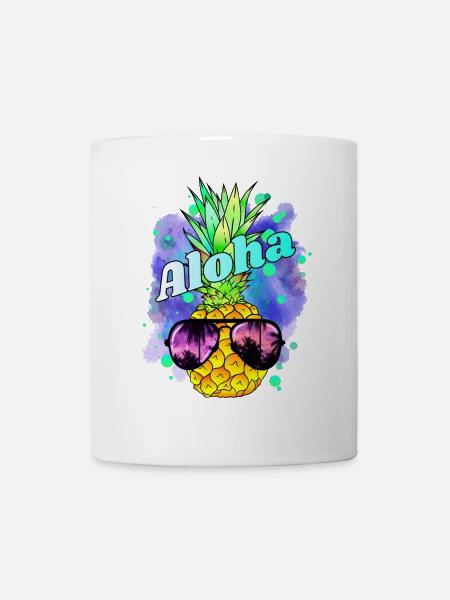 Ananas Aloha Colorful - Tasse - Weiß