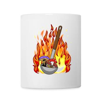 Pilze Kochkunst feurig giftig Mittelalter Küche - Tasse - Weiß - Vorne