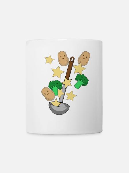 Suppenkelle Kartoffel Gemüse Kochkunst Vegetarisch - Tasse - Weiß