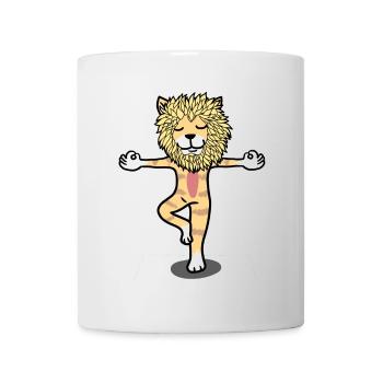 Yoga, Yogi, Lion, Méditation, Relaxation, Chat - Mug blanc - blanc - Devant