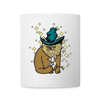Cat Mouse Fantasy Fairytale Personnage Sorcier Enfants - Mug blanc - blanc - Devant