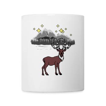 Nature sauvage Nature Cerf Elk Amoureux de la nature - Mug blanc - blanc - Devant