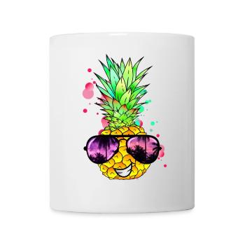 Ananas cool bunt spritzig - Tasse - Weiß - Vorne