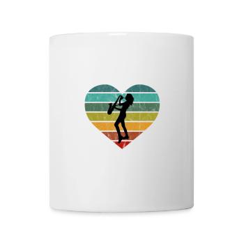 Ich liebe Saxophon und Saxophonistin - Tasse - Weiß - Vorne