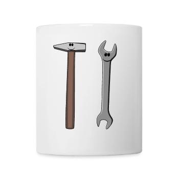 Hammer Handwerker Werkzeug Berufe Handwerk Job - Tasse - Weiß - Vorne