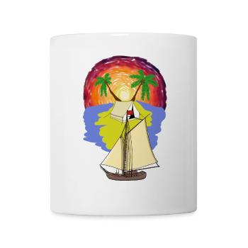 Holidays Caribbean Island Holiday Sailing Ship Travel Ahoi - Mug - white - Front
