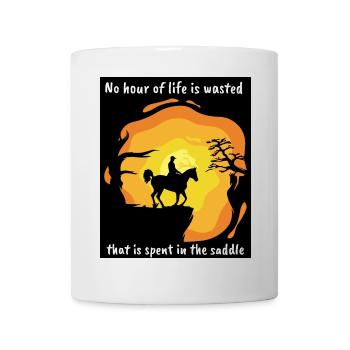Reitersprüche Reiten Sonnenuntergang Reiter Pferd - Tasse - Weiß - Vorne
