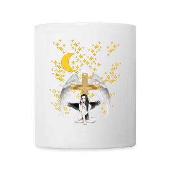 Croix céleste Ange Ciel au-delà de la mort - Mug blanc - blanc - Devant