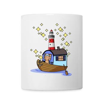 Peanut Sailor Boat Lighthouse Adventure Trip - Mug - white - Front