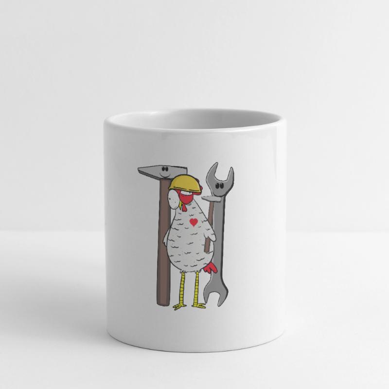 Construction site chicken tool safety helmet builder construction Mug