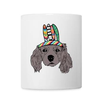 Hundekopf indianisch Kinder Hund Hunde - Tasse - Weiß - Vorne
