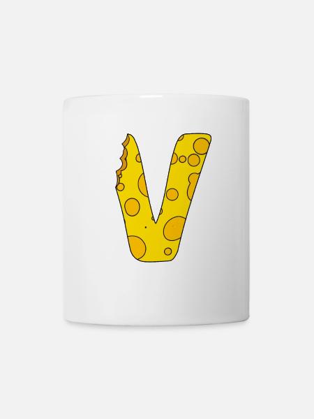 Buchstabe V - Tasse - Weiß