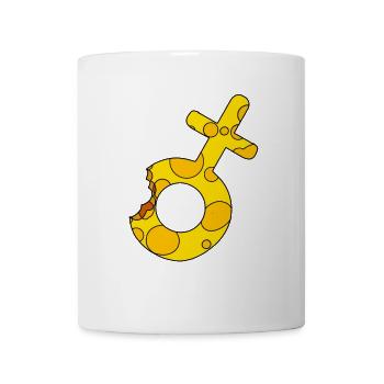 Venus symbol in the pose of the Mars symbol - Mug - white - Front