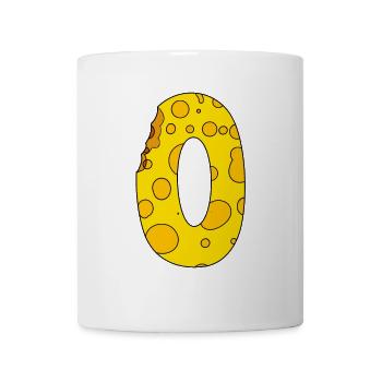 Zahl 0 Ziffer Käse - Tasse - Weiß - Vorne