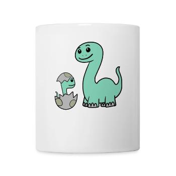 Dinosaurs with Baby Dinosaurs - Mug - white - Front