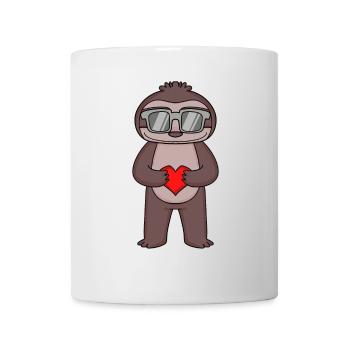 Sloth with sunglasses and heart - Mug - white - Front