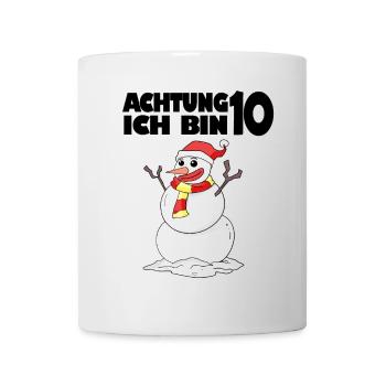 10.Geburtstag Schneemann 10 Jahre Geschenk - Tasse - Weiß - Vorne