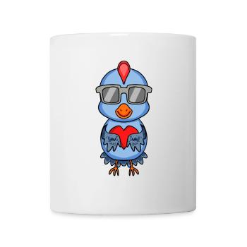 Poulet avec lunettes de soleil et cœur - Mug blanc - blanc - Devant