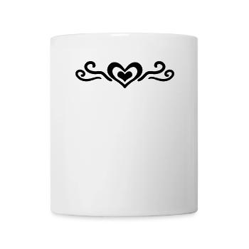 Herz Dekoration Geschenk - Tasse - Weiß - Vorne