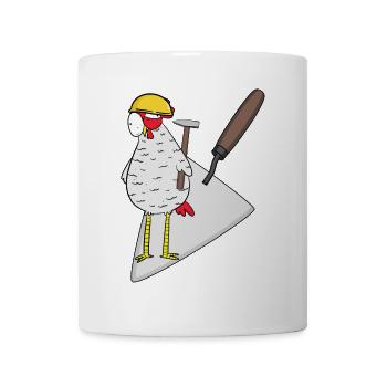 Handwerker Huhn Maurer Maurerkelle Bauherr Job - Tasse - Weiß - Vorne